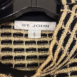 St. John Black and Gold Knit Top